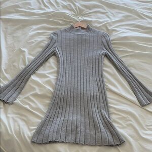 Anthropologie Gray Long Sleeve Ribbed Dress